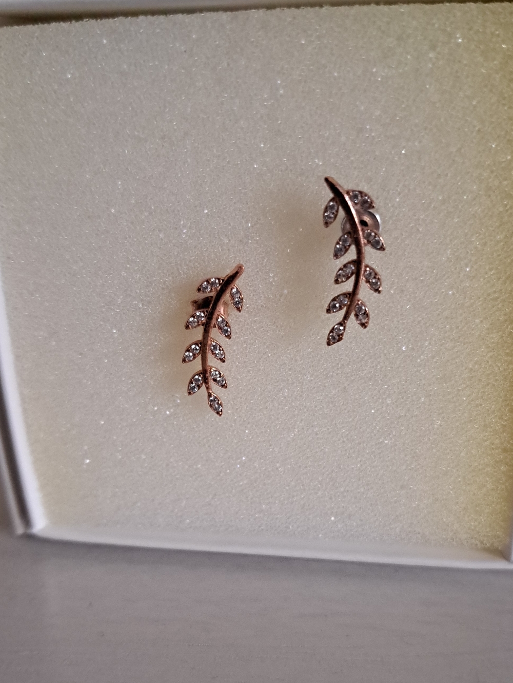 Rose Gold Leaf Crystal Ear Climbers - Women Jewelry